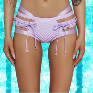 Lavender Strappy Women Shorts